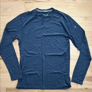 Smartwool Men’s Gray Heather Long Sleeve Base-layer Shirt | Size Medium